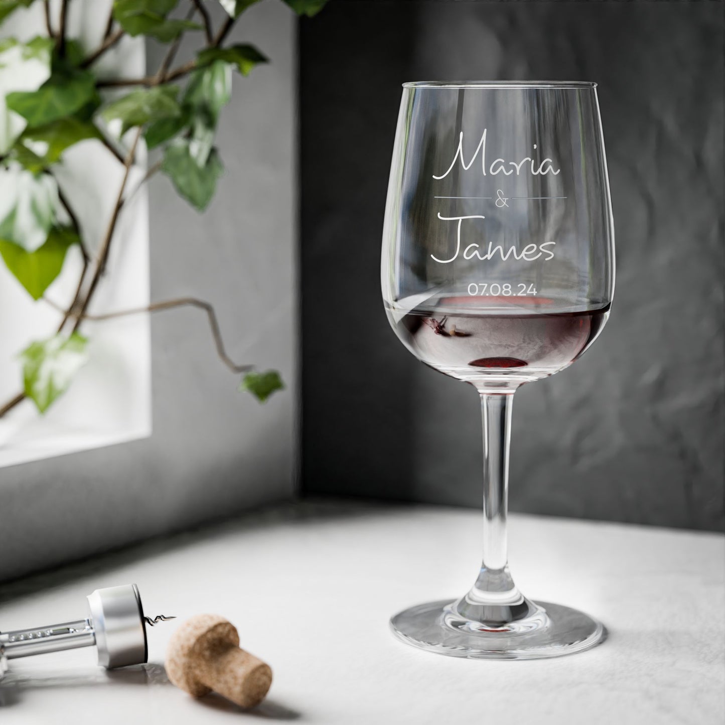 Personalized Wine Glasses 12oz - Couples Gift