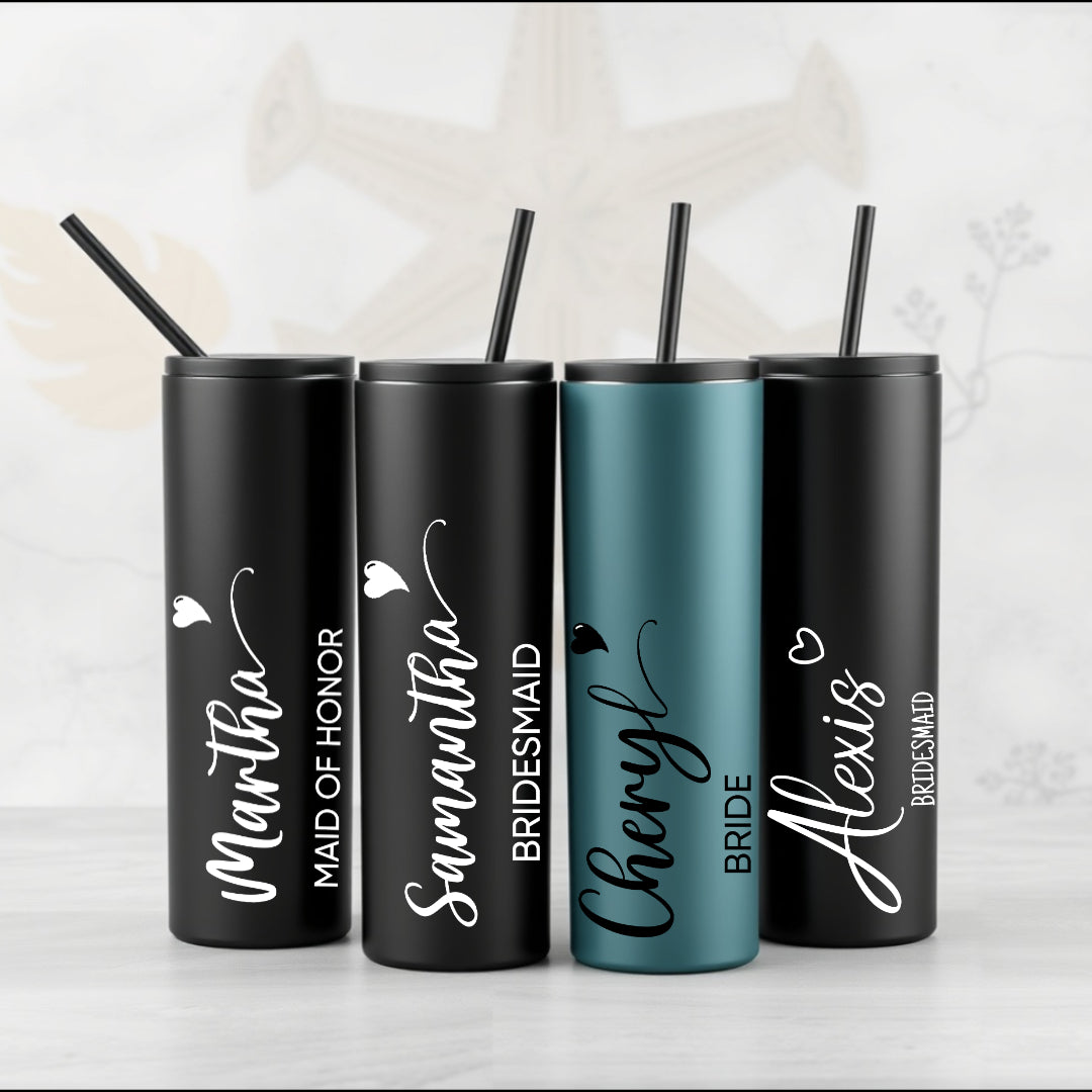 Bulk Skinny Matte Tumblers with straws 20oz – Sleek Design