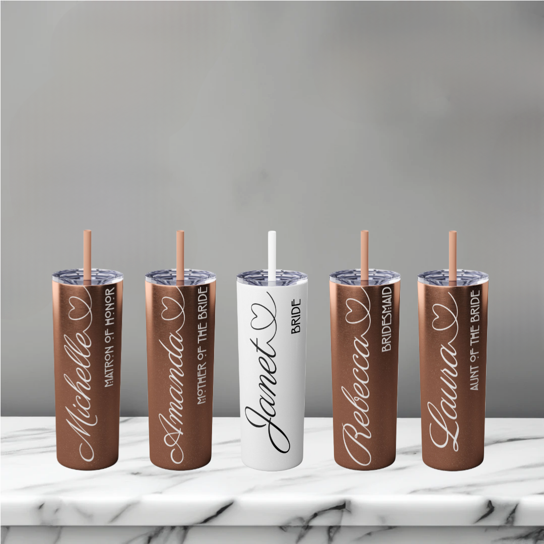 Personalized Skinny Tumbler with Straw 20oz