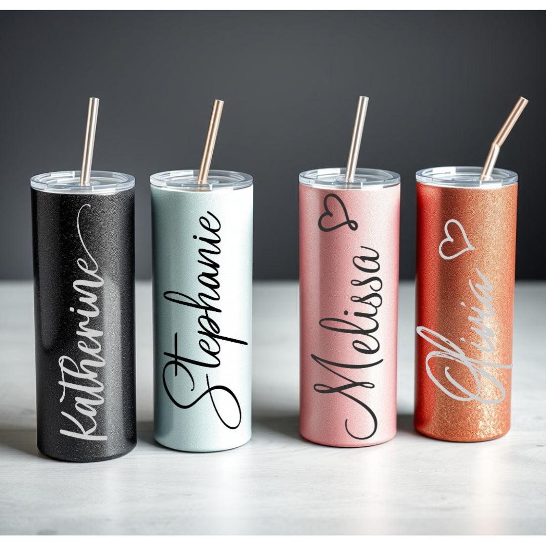 Personalized Skinny Tumbler with Straw 20oz