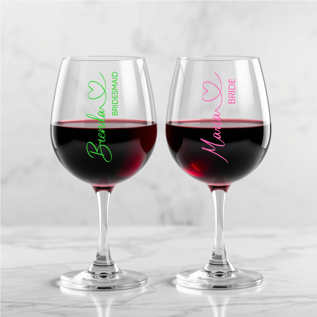 Personalized Wine Glasses Wedding 12oz