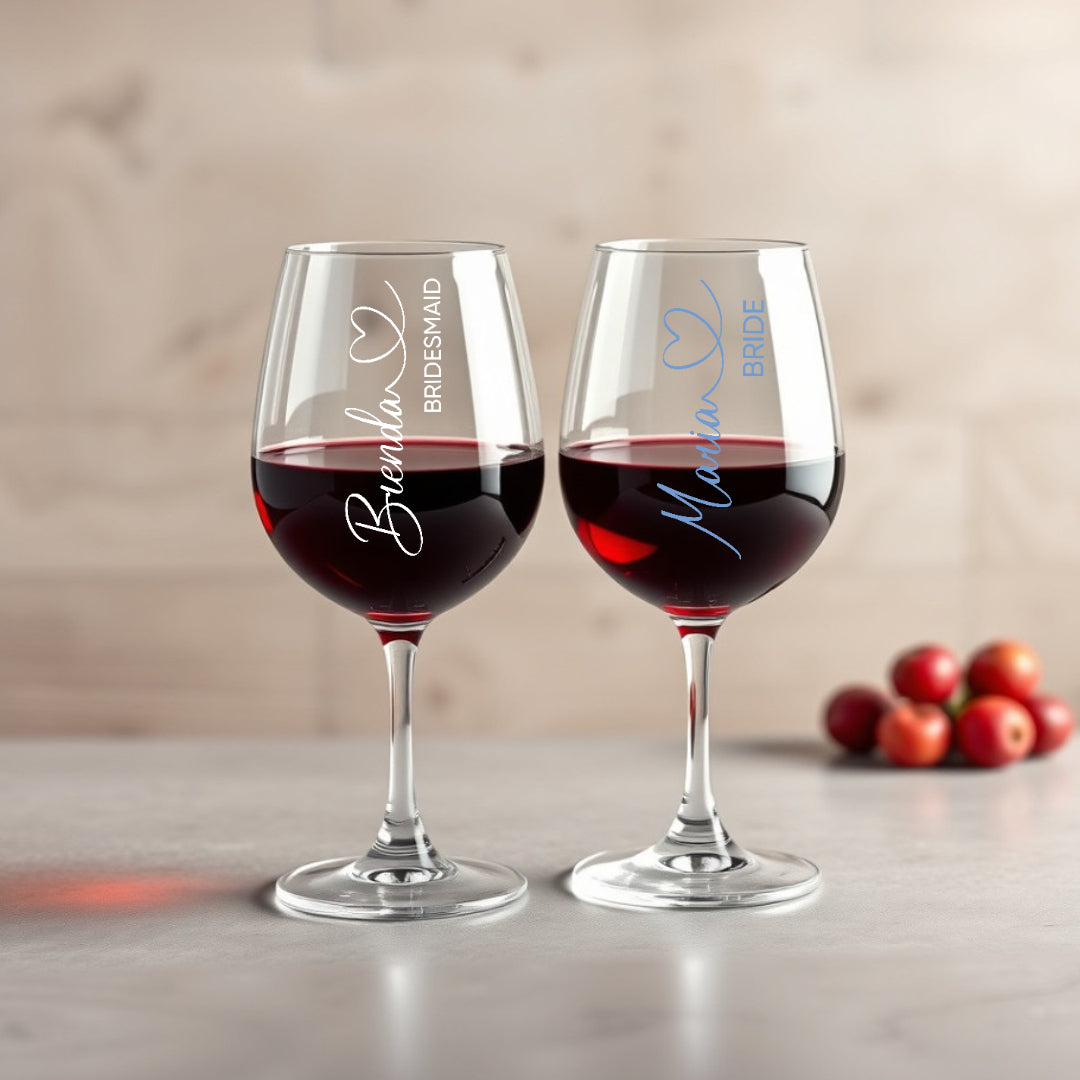 Personalized Wine Glasses Wedding 12oz