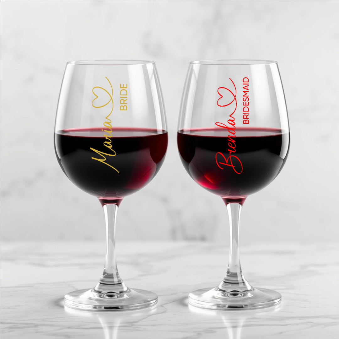 Personalized Wine Glasses Wedding 12oz