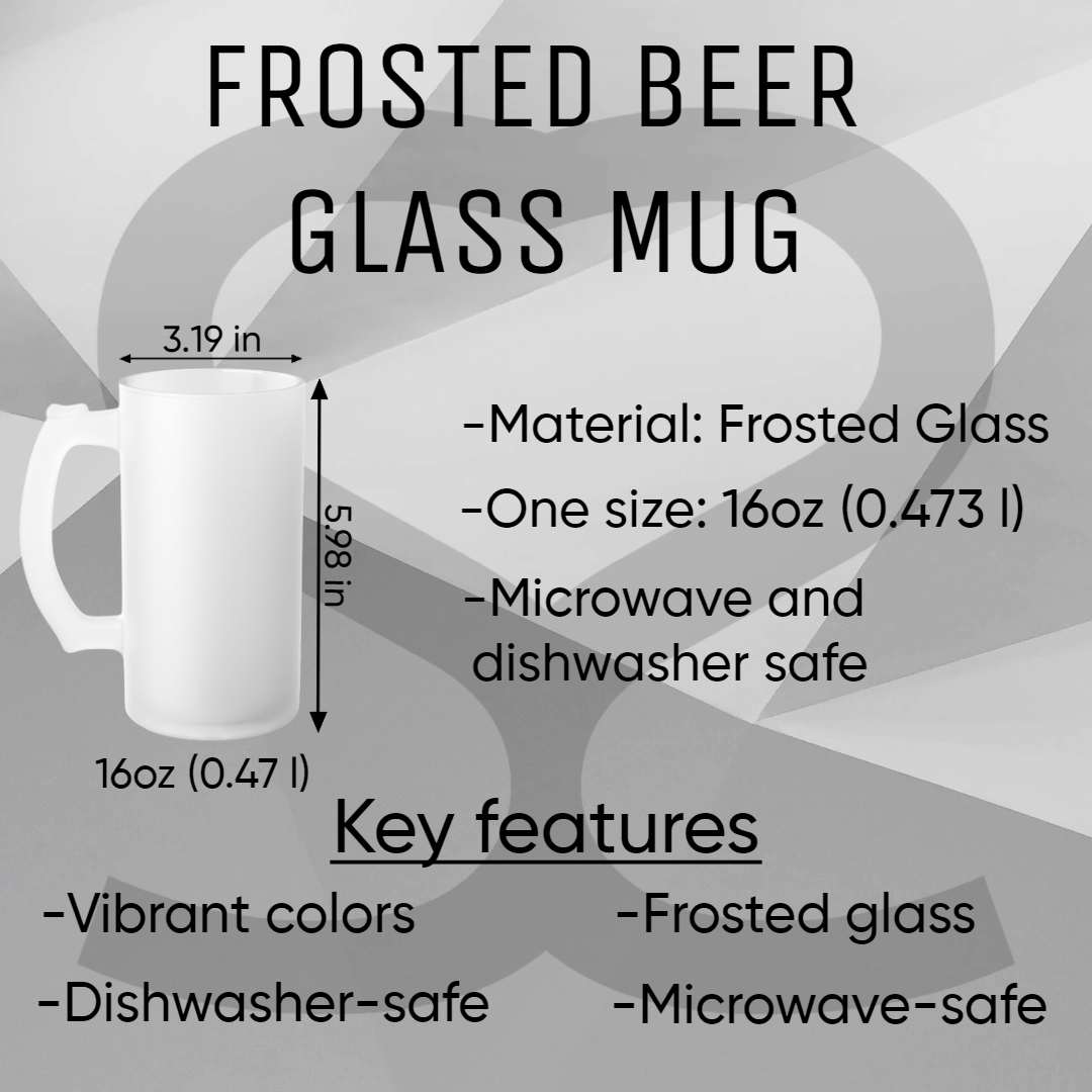 Frosted Glass Beer Mug 16oz